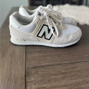 New Balance 574 Classic Cream and Black Sneakers